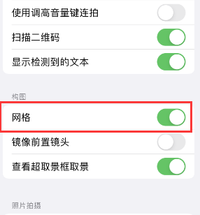 卫东苹果手机维修网点分享iPhone如何开启九宫格构图功能 